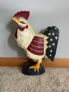 Patriotic Wooden Rooster